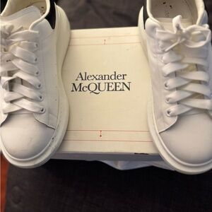 Alexander McQueen White Sneakers with Black Detail